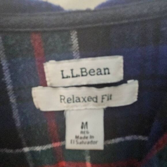 L.L. Bean Women's Scotch Plaid Flannel Tartan Shirt, Relaxed Zip Hoodie Medium - Picture 2 of 5